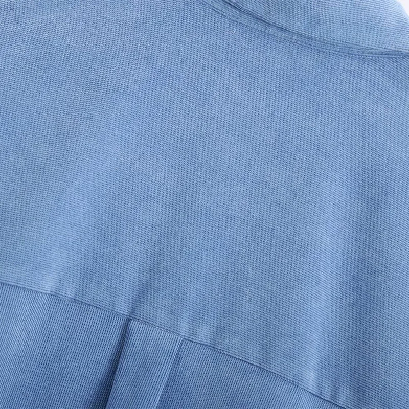 

Blue Corduroy Lapel Long Sleeve Outer Wear Chic Women's Jacket Top Korean Harajuku Fashion Simple Single-breasted Female Coat