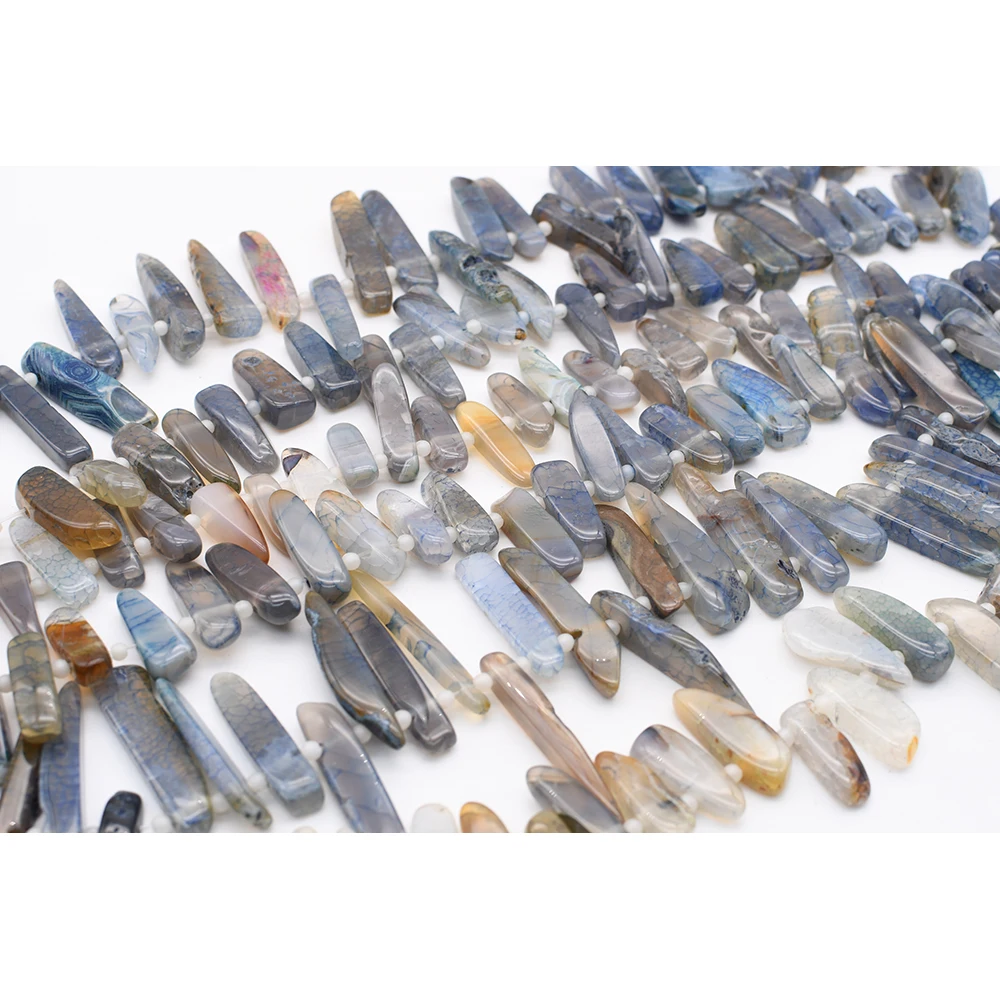 20-50mm Natural Ice crack pattern Ocean Agate Nugget Chip Loose Beads For DIY Bracelet Necklace Jewelry Making Strand 15