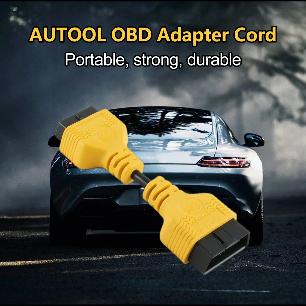 AUTOOL автомобильный OBD 2 II удлинитель Разъем Авто OBD 16pin адаптер Удлинительный провод OBD2 Соединительный шнур для запуска X431 подушка безопасности 14 см