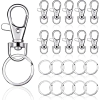 100pcs keychain hooks and key rings with rings lanyard snap jewelry making diy crafts swivel clasps
