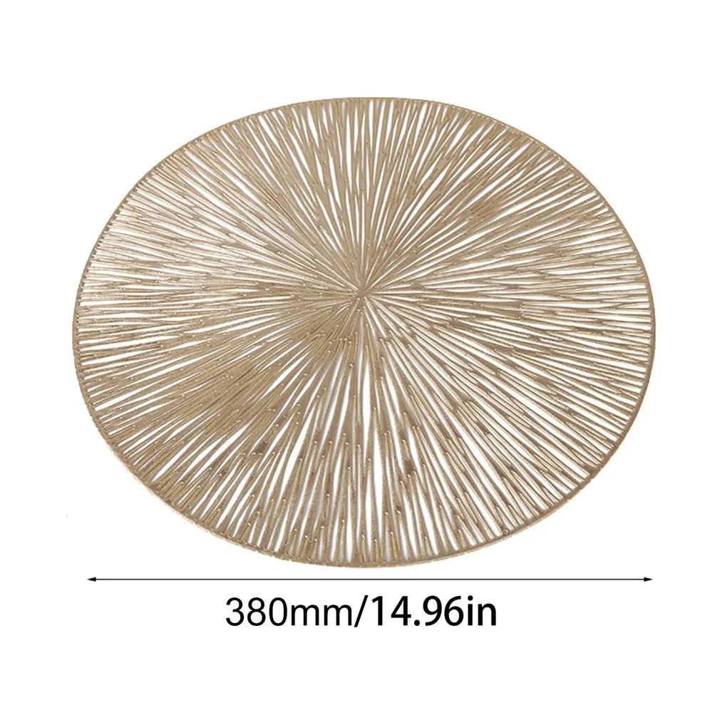 

Hollow Round Placemat Waterproof Non Slip Dining Table Mats Heat Insulation Steak Plate Pad Coffee Coaster Kitchen Accessories