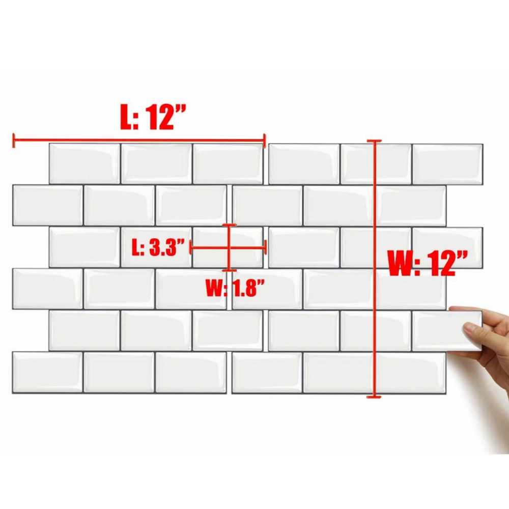 Vividtile толстые плитки метро очистка и Приклеивание Высококачественная настенная