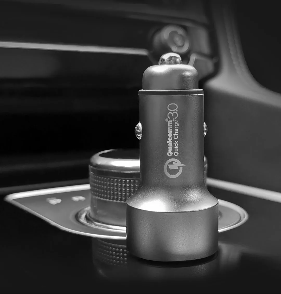 Xiaomi 70Mai Металлический Двойной Автомобильное зарядное устройство QC3.0 интеллектуальная Быстрая зарядка двойной USB выход для samsung S8 iPhone 6 7 8 Plus