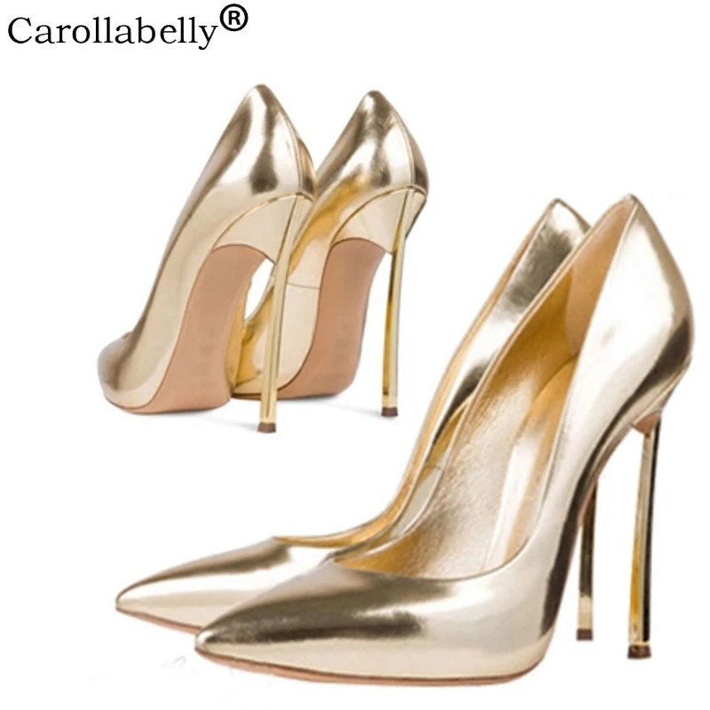 Туфли лодочки женские на шпильке лакированная кожа заостренный носок высокий