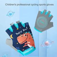 3 sizes child cycling camouflage childrens half finger bicycle gloves high elastic non slip bike gloves riding equipment