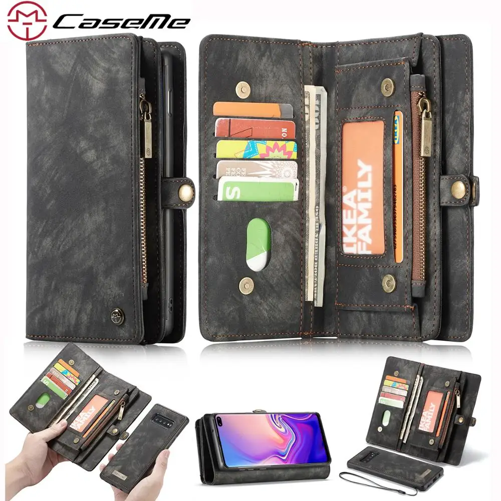 CaseMe Магнитный кошелек на молнии съемный 2 в 1 чехол для Samsung Галактики S20 + S 20 ультра