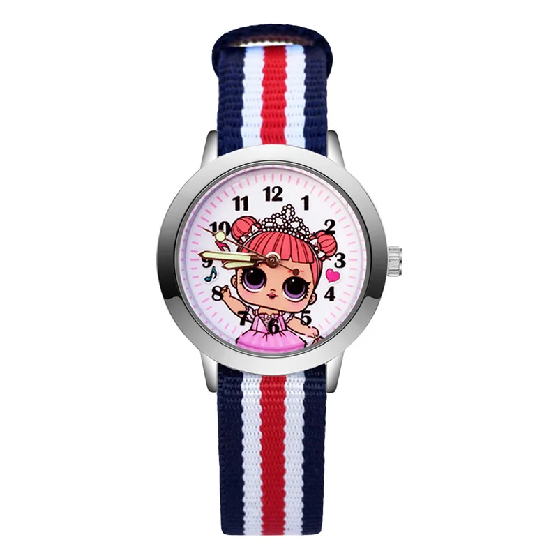 

LOL surprise dolls cartoon pretty girl style Children's lol Watch Kids Student Girls Boys Quartz Nylon strap Wrist Watches