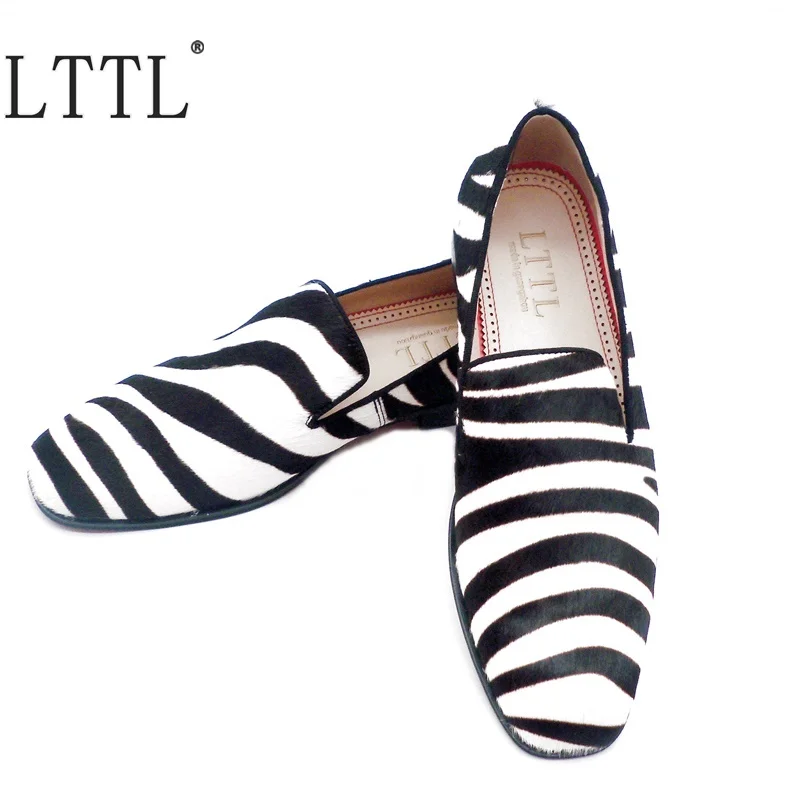 Лоферы LTTL мужские кожаные в полоску роскошные повседневные туфли ручной работы
