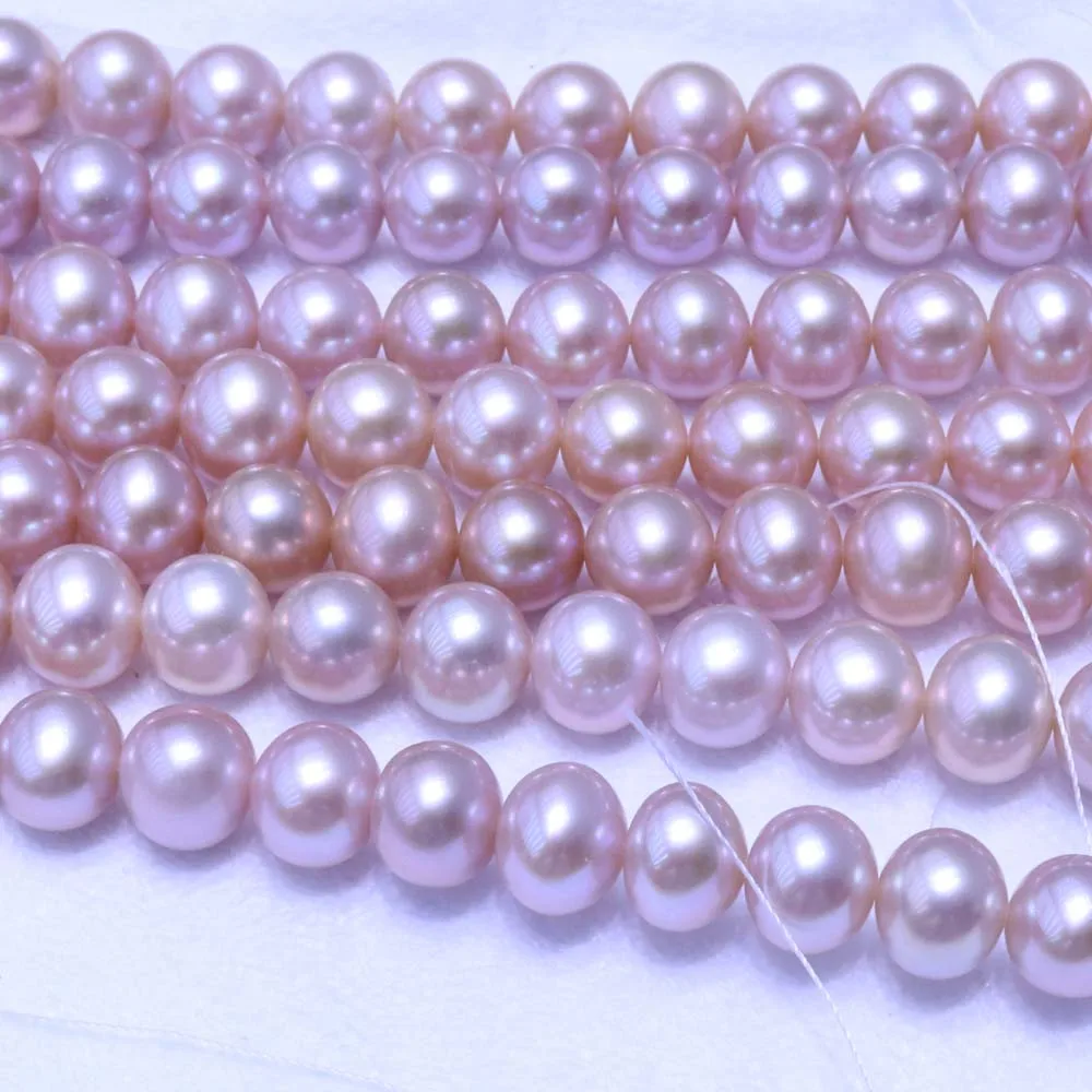 

Genuine Freshwater Wholesale White Pearl 6 Strands per Lot 10 mm Round Potato Whte Pink Purple Color Loose Beads for DIY Jewlry