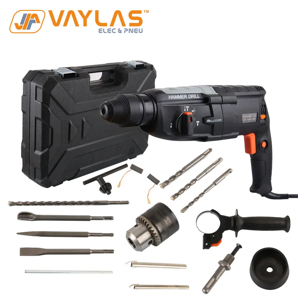 800W 220V Electric Hammer Rotary Hammer Impact Drill with Changeable Drill Accessories Electric Tool with Case