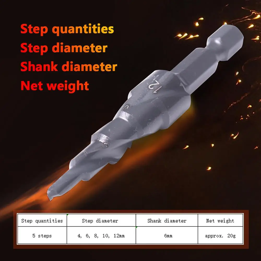 1 шт. спиральное ступенчатое сверло из быстрорежущей стали 4 12/20/32 мм|Сверла| |