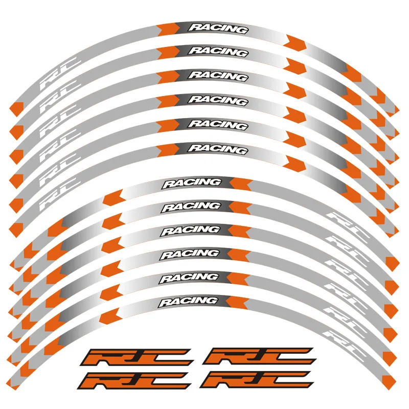 Новинка высокое качество 12 шт. подходит для колеса мотоцикла наклейка в полоску