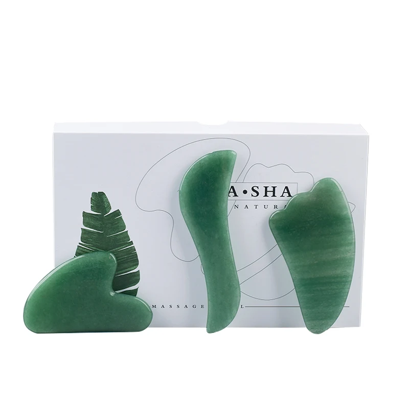 3 шт. набор для массажа лица из авантюрина|Массажные инструменты| |