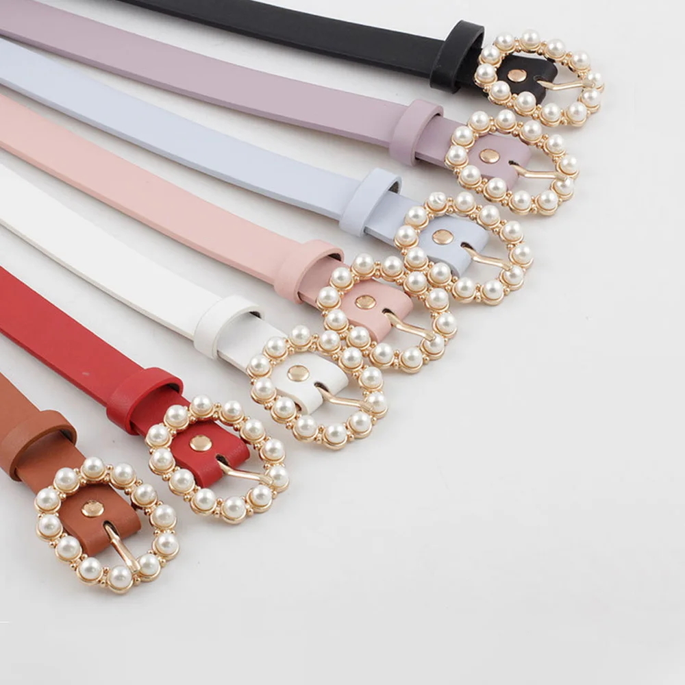 Женские джинсы платье украшение пояс кожаные ремни жемчужная Пряжка