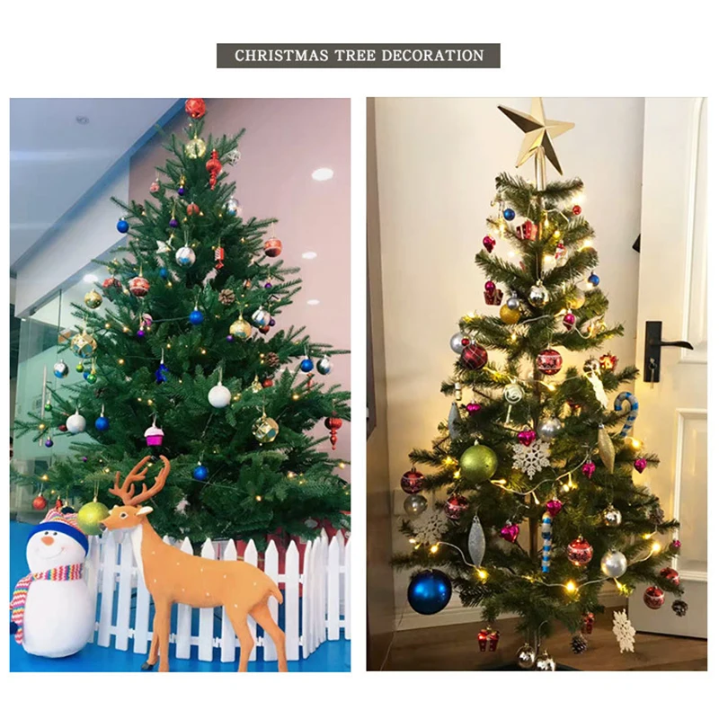 

Christmas Balls Ornament Set 60-70Pcs Decorations Tree Balls Hanging Shatterproof Baubles Set for Family Holiday Wedding JAN88