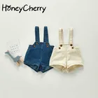 HoneyCherryосенние детские комбинезоны для девочек и мальчиков; Джинсовый Регулируемый комбинезон на лямках для маленьких девочек; Детский комбинезон для девочек