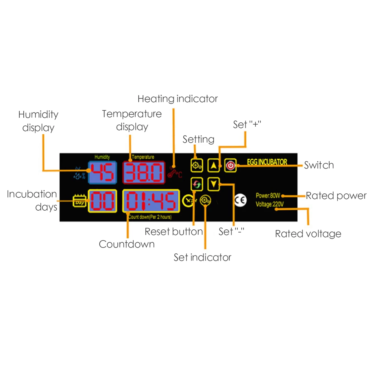 

Farm Hatchery Incubator Brooder Machine Automatic Chicken Egg Incubator Hatchery Equipment 48 Eggs Intelligent PID Incubator