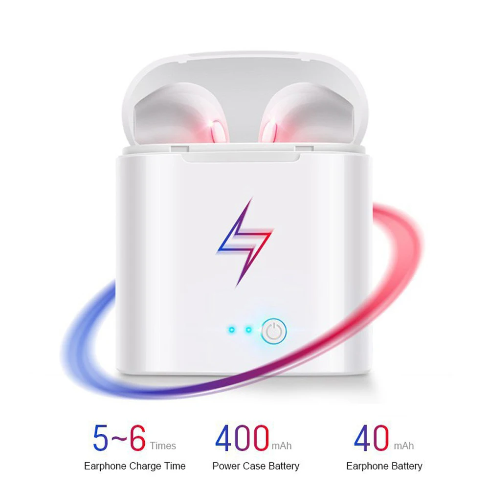 I7s стереонаушники Buletooth TWS беспроводные наушники вкладыши для iPhone Samsung Huawei