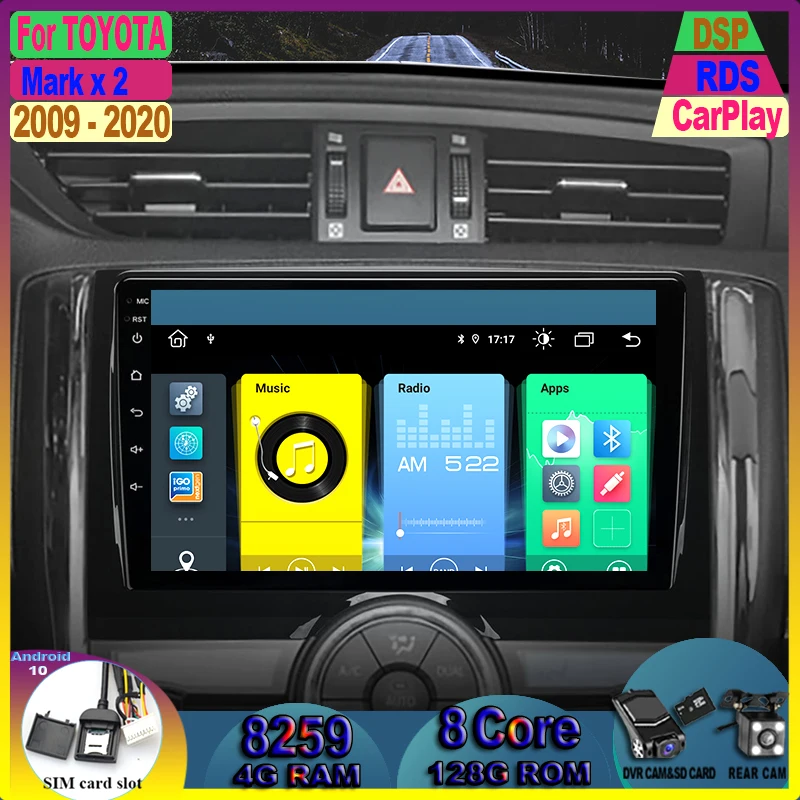 

KJ-NAVI Car Radio Multimedia Video Player For Toyota Mark X2 X130 2009 - 2020 Android 11 Navigation GPS no 2din dvd