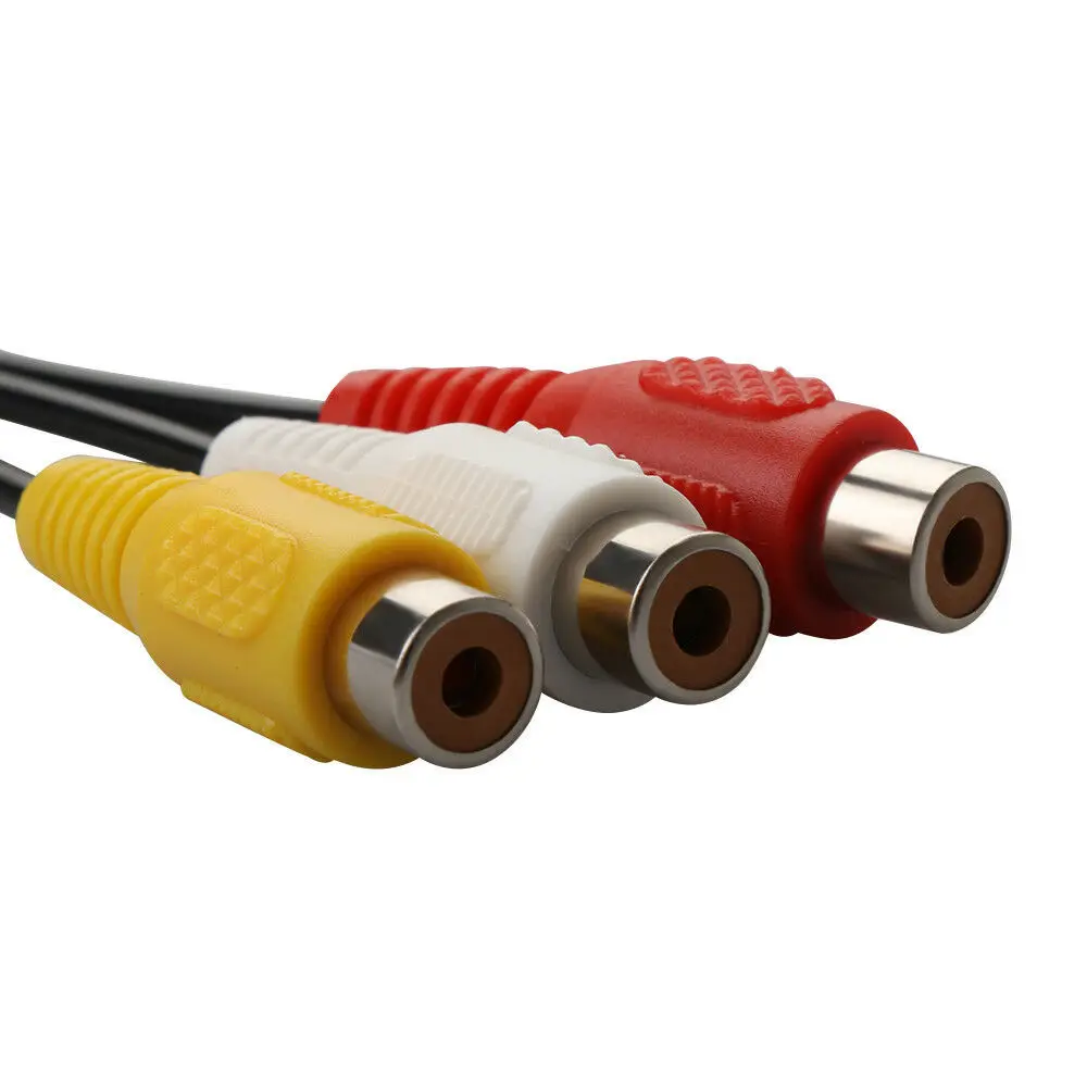 1 шт. USB штекер к 3 RCA Женский адаптер аудио преобразователь видео AV A/V кабель на для