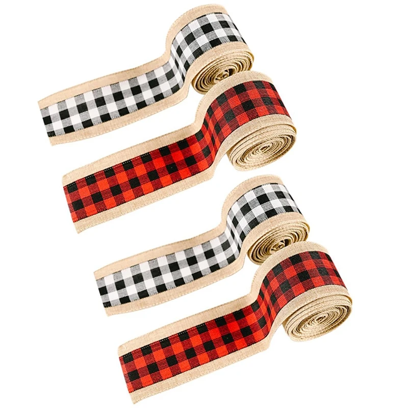 

Рождественская ткань в виде буйвола с искусственными краями, ткань в мелкую клетку для рукоделия, банты для рукоделия