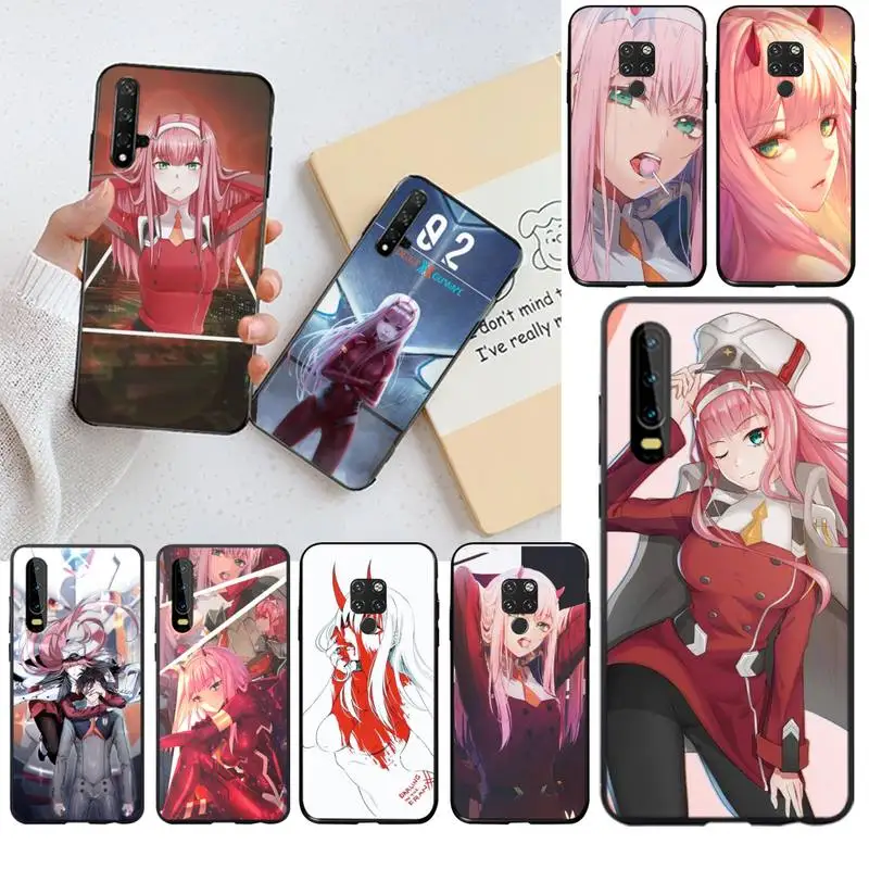 Черный мягкий резиновый чехол из ТПУ с аниме Два любимых в franxx для телефона Huawei P40