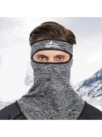 men winter cycling windproof face mask scarf with headband plush lined balaclava