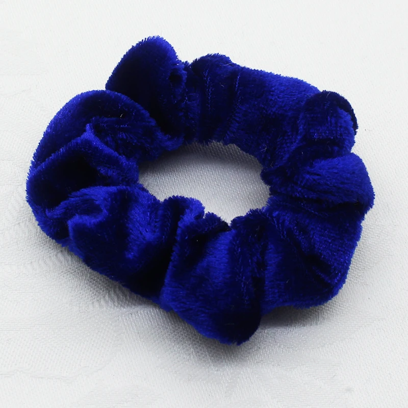 Royal blue ZMASEY 1 шт./лот 45 цветов(можно выбрать) бархатные резинки для волос для женщин и девочек эластичные волосы резиновые ленты аксессуары для завязывания волос кольцо веревка - Цвет: Royal blue