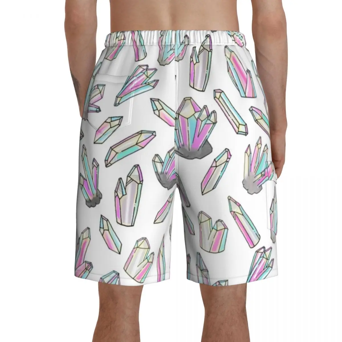 

Crystal Board Shorts Funny Beach Swimming Trunks Polyester Men Swim Trunks