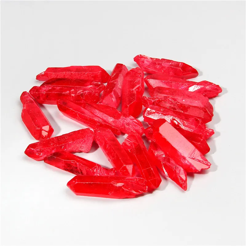 40 мм 10 шт Необработанные кровеносные Красные кварцевые хрустальные бусинки с