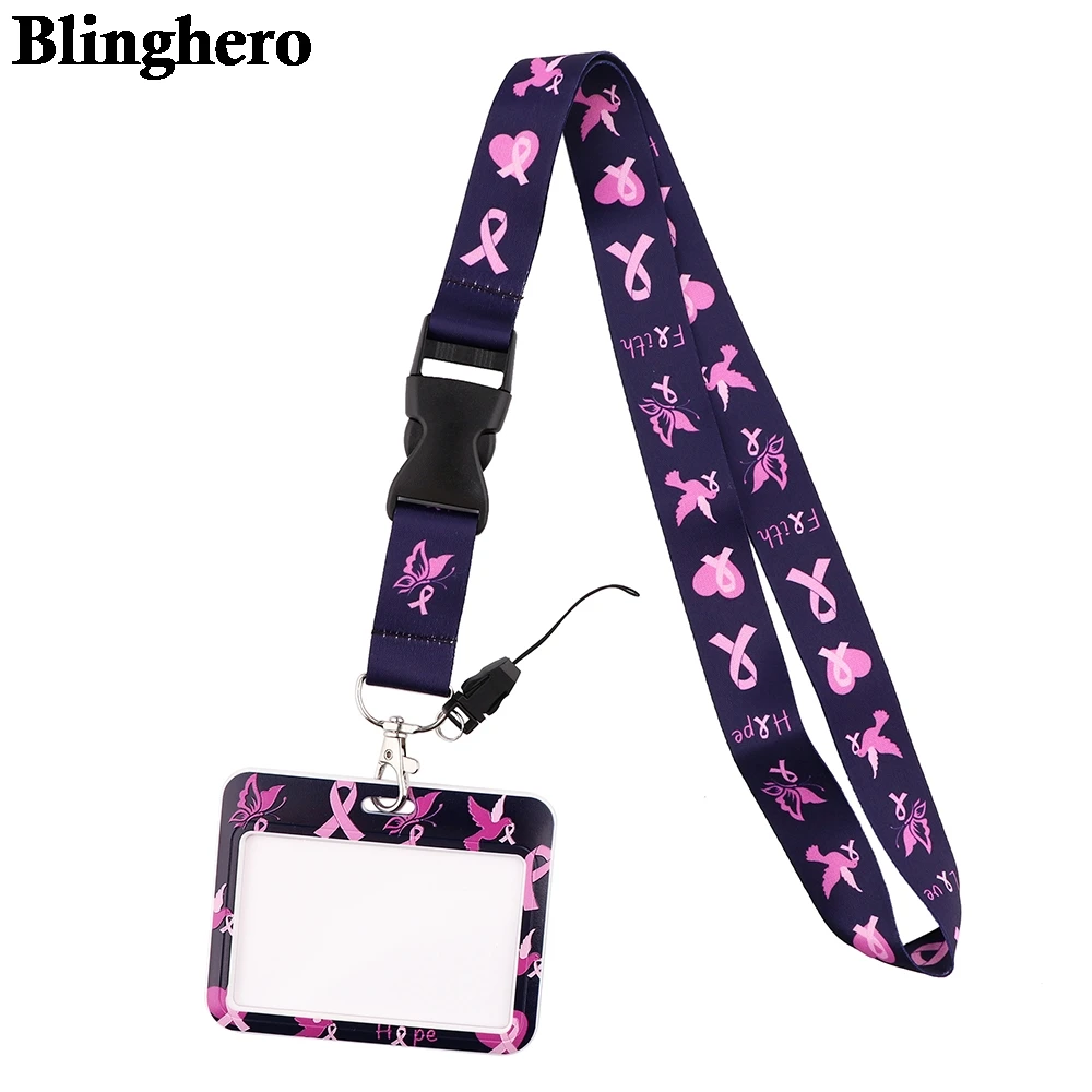 Брелок CB638 с розовой лентой для контроля рака груди держатель карт удостоверения