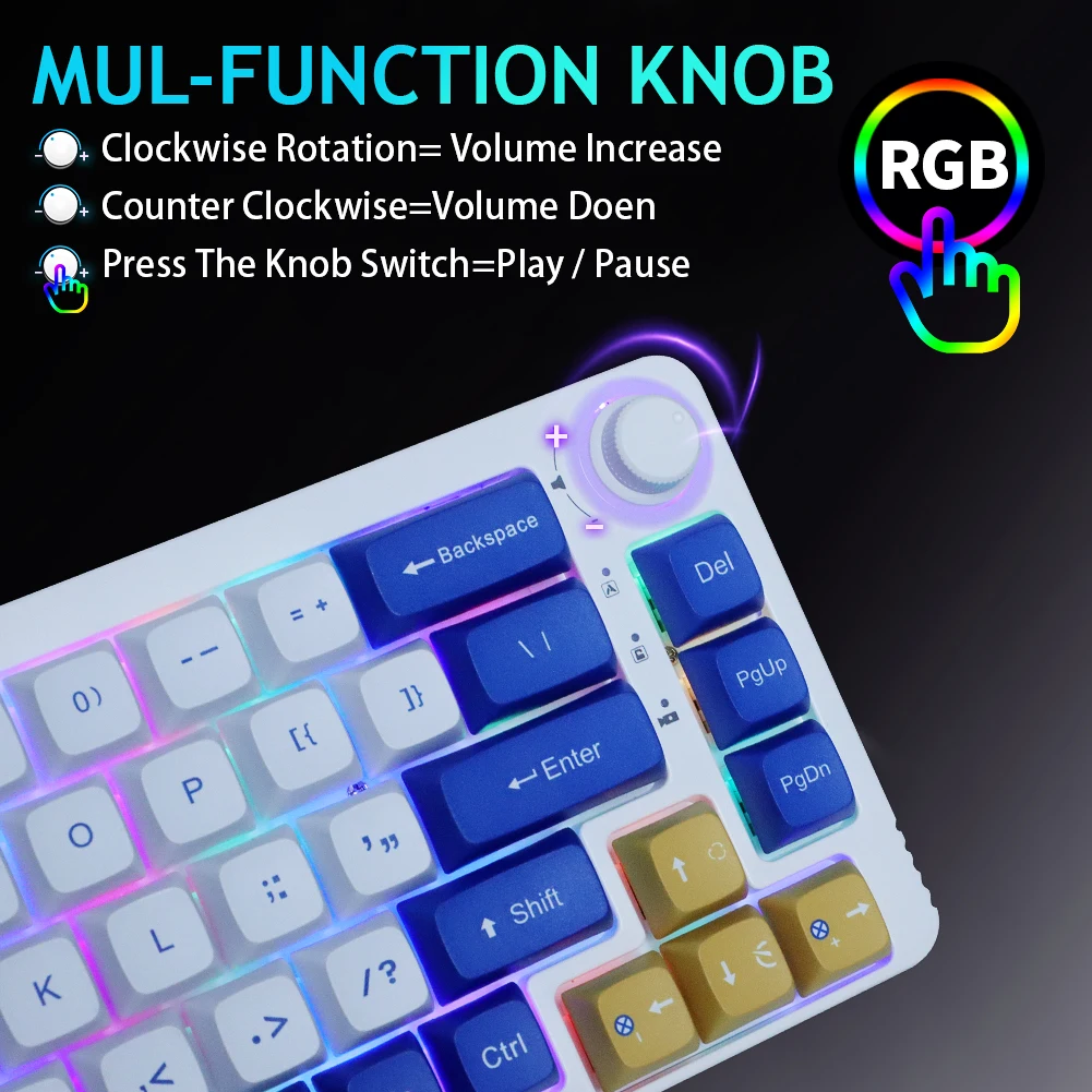 Программируемая распределительная коробка GK68 RGB с горячей заменой может