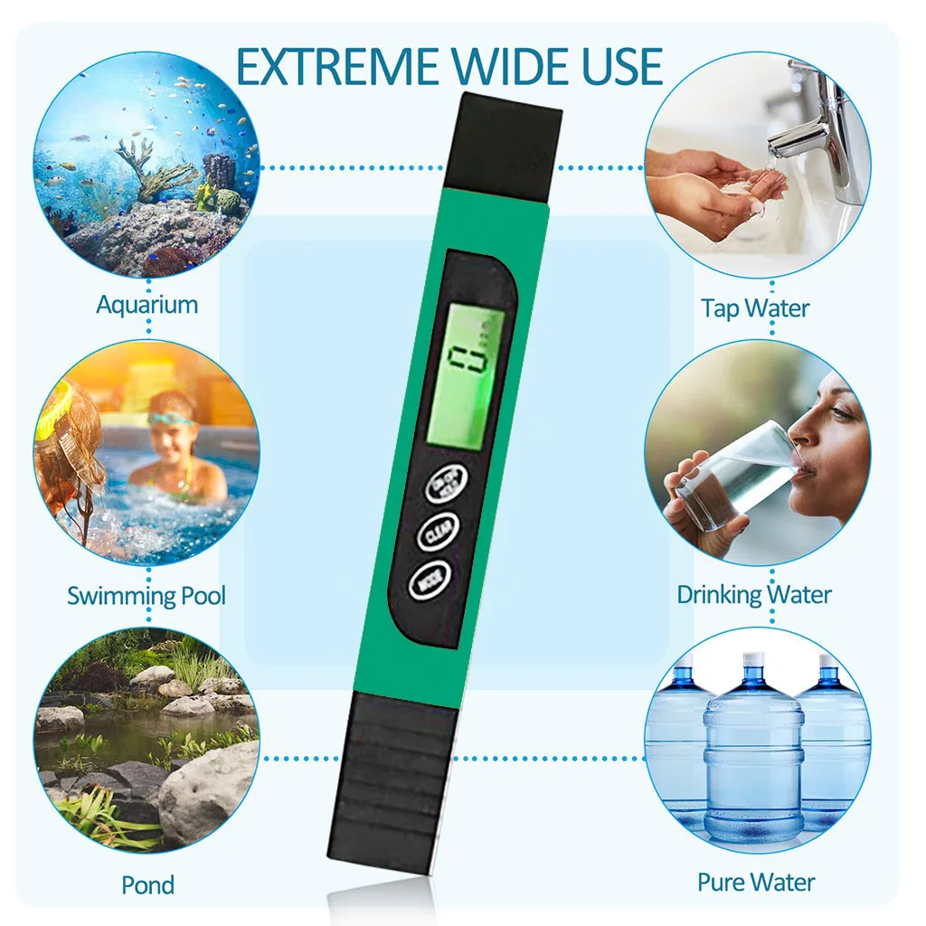 Цифровой тестер качества воды с ЖК-дисплеем 1 шт. портативный чистоты хлора 0-9990 PPM