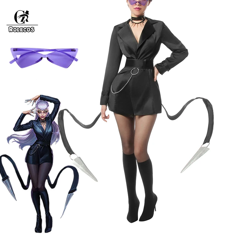 Костюм для косплея ROLECOS LOL KDA Evelynn костюм Baddest ветровка женщин костюмы с комплектом