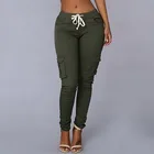 Брюки Женские однотонные для фитнеса, пикантные повседневные штаны со множеством карманов, штаны-карандаш на завязке, легкие джоггеры, в стиле оверсайз