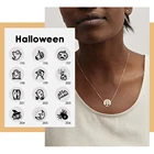 JUJIE пользовательские моды Хэллоуин Кулон ожерелье ювелирные изделия нержавеющей стали лазерной привидение, Паук Ожерелье для женщин ювелирные изделия дропшиппинг