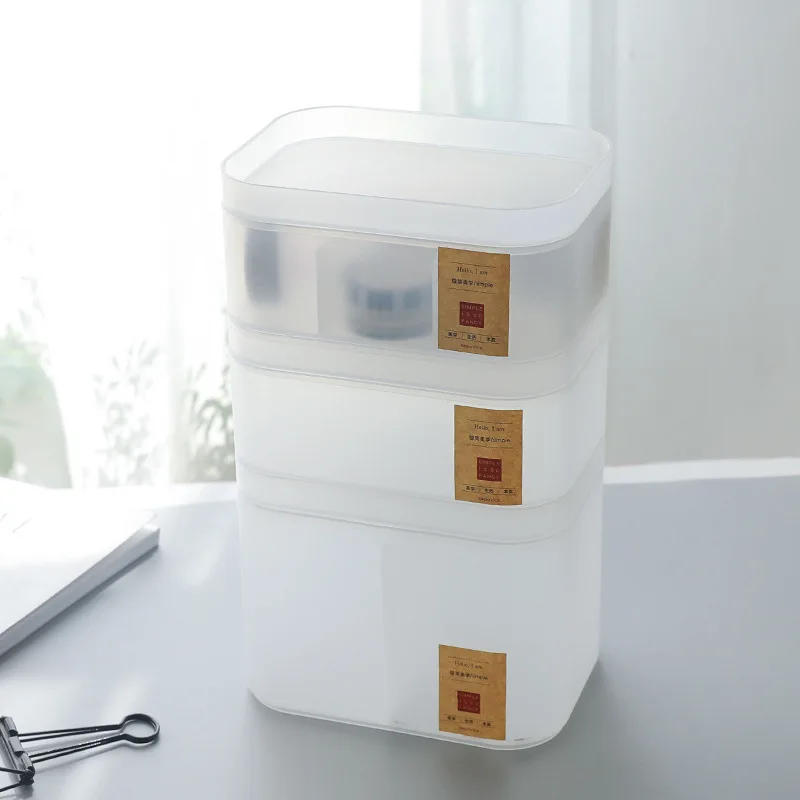 

Coloffice Simple Desktop Cosmetic Storage Box Transparent Stationery Storage Box Scrub Pp Box Student Learning Pen Holder 1piece