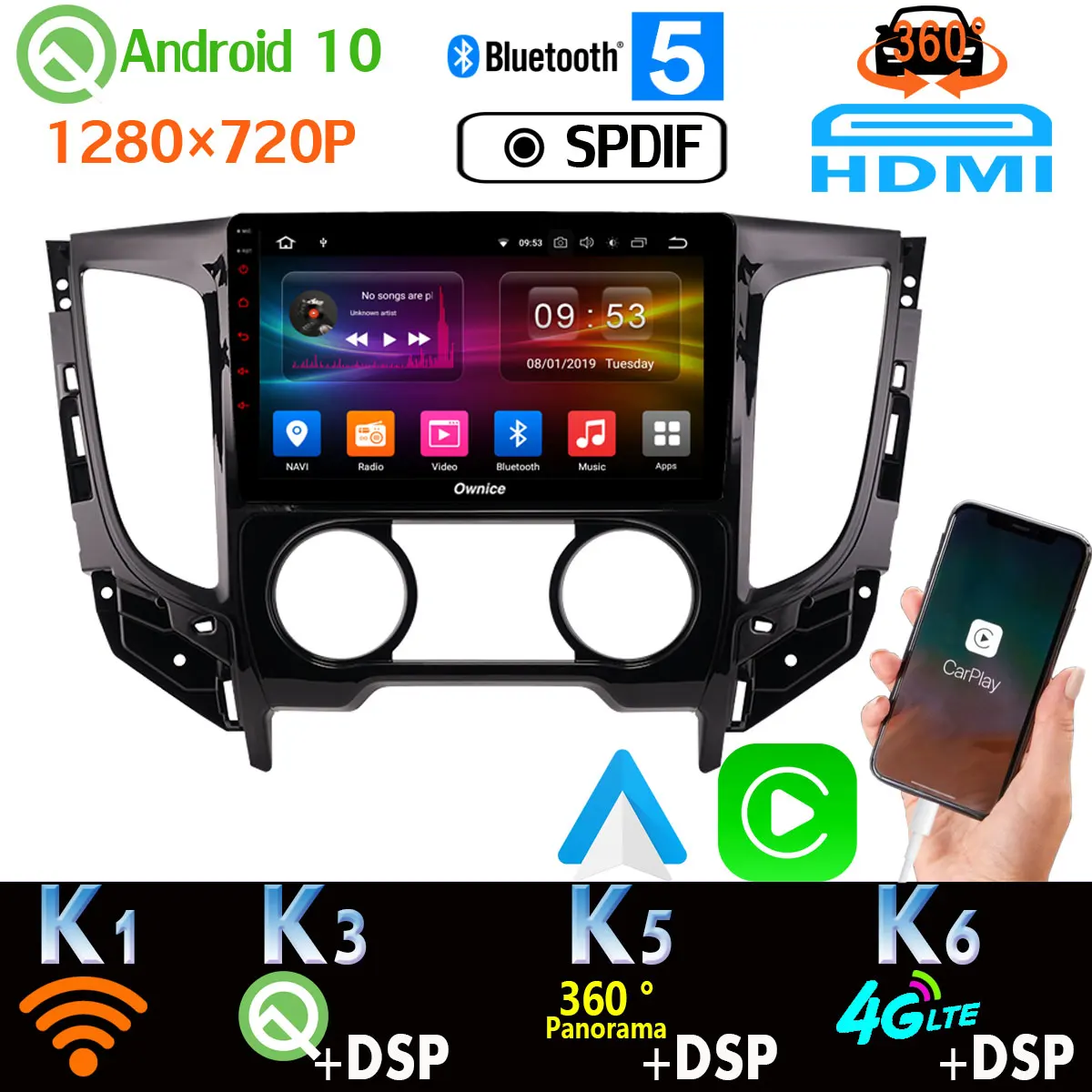 360 панорамная камера 4G + 64G Android 10 0 автомобильное мультимедийное радио GPS DSP CarPlay SPDIF