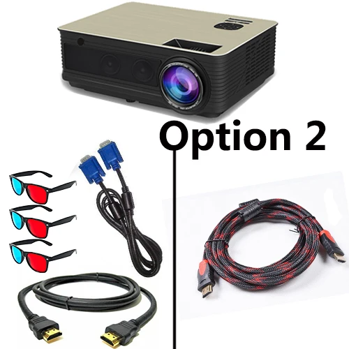 Poner Saund M5 светодиодный проектор 5500 люмен Full HD 1080P двойные HIFI динамики с 10 м HDMI штатив 3D Proyector lcd Vs светодиодный 96 - Цвет: Option 2