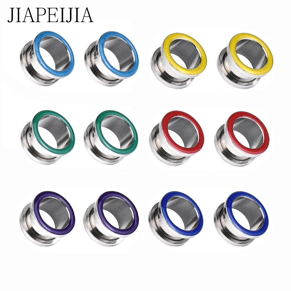 

Solid Color Stainless Steel Hollow Flexible Ear Gauge Stretching Kit Tunnel and Plugs Ear Expander 6-30mm