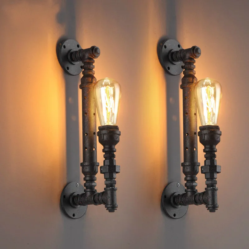 

lights North European and American retro industrial style single-head water pipe bar restaurant wall lamp