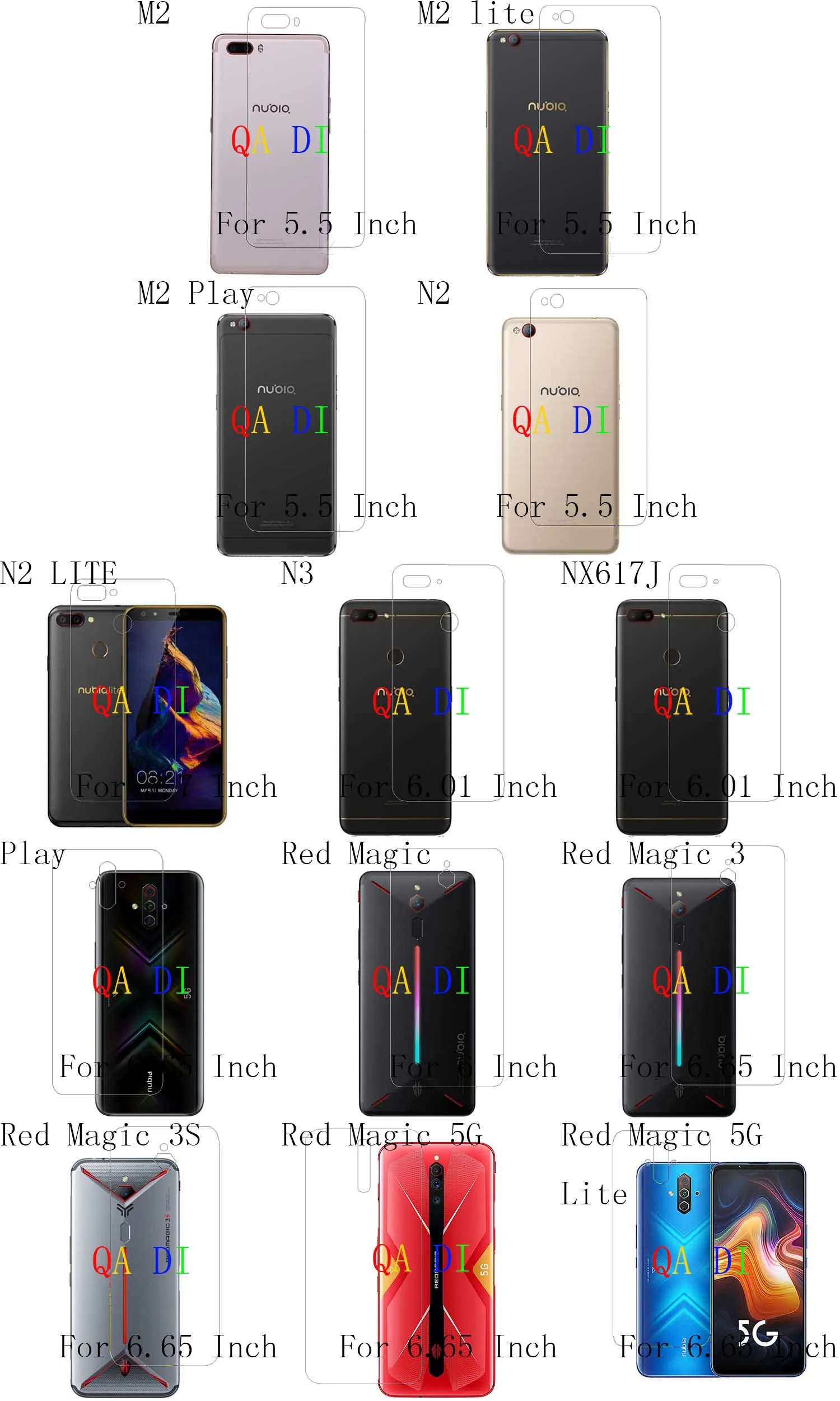 Защитная пленка для задней панели Nubia M2 lite Play N2 N3 NX617J Red Magic 3S 5G NX551j NX573J NX907J NX575J NX608J