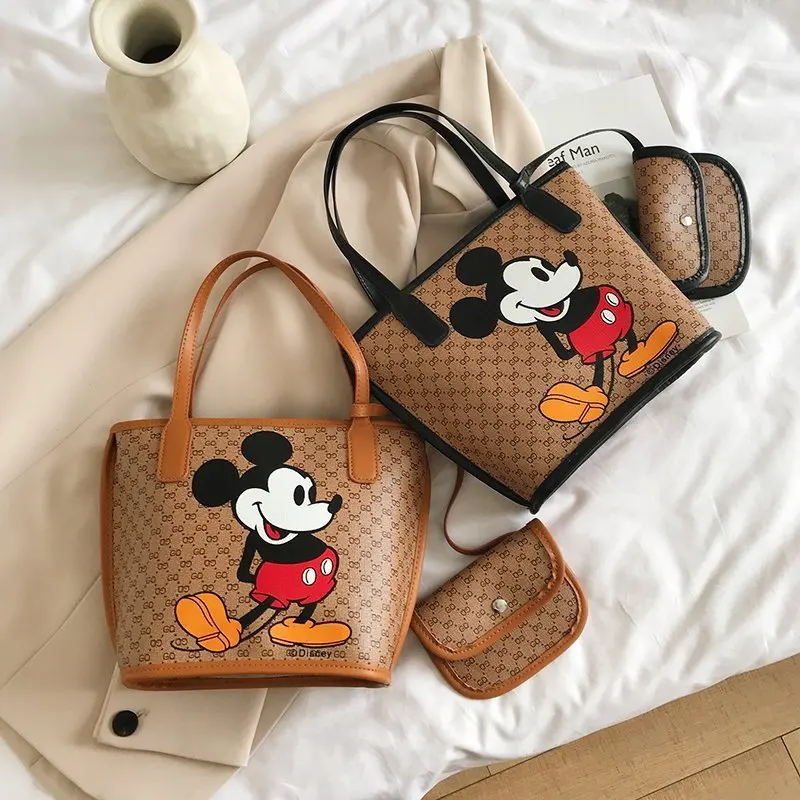 

New2021 Disney's new printed Mickey shoulder bag online celebrity fashion Joker portable tote bag maletines bags for women
