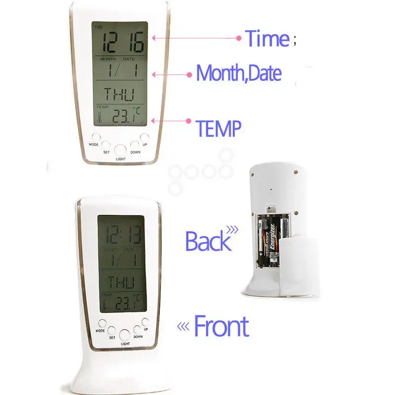 Часы светодиодсветодиодный электронные с подсветкой Многофункциональный