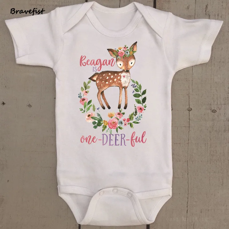 Traje con estampado de ciervo para beb&eacute; reci&eacute;n nacido, Pelele de dibujos animados para ni&ntilde;os de 0 a 24 meses, ropa de verano, Tops, prendas de vestir-1