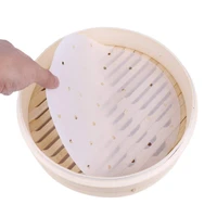 100 sheet 7 inch air fryer steamer liners premium perforated wood pulp papers non stick steaming basket mat baking cooking paper