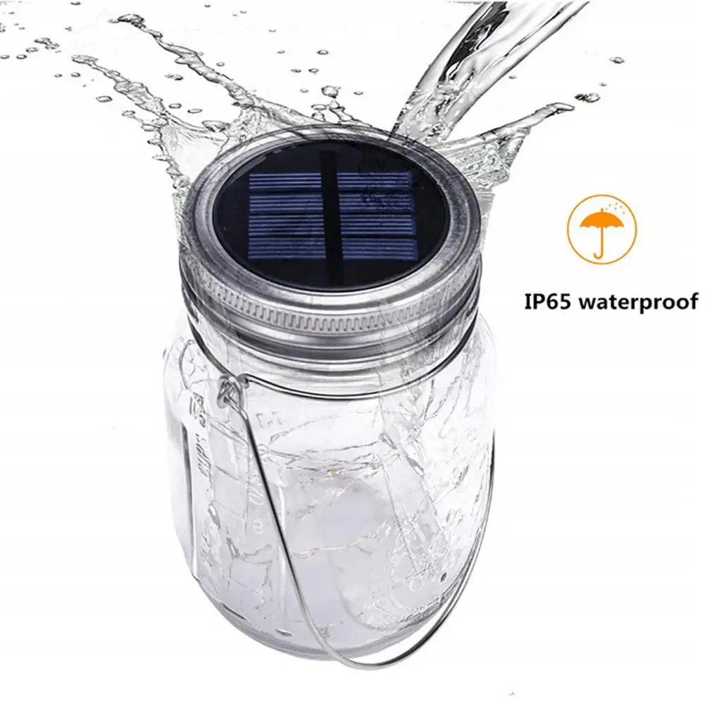 

Solar Can Light Warm White Waterproof Garden Light Jar Fairy Lamp Mason Jar Light Outdoor Porch Haning Lamp Decor