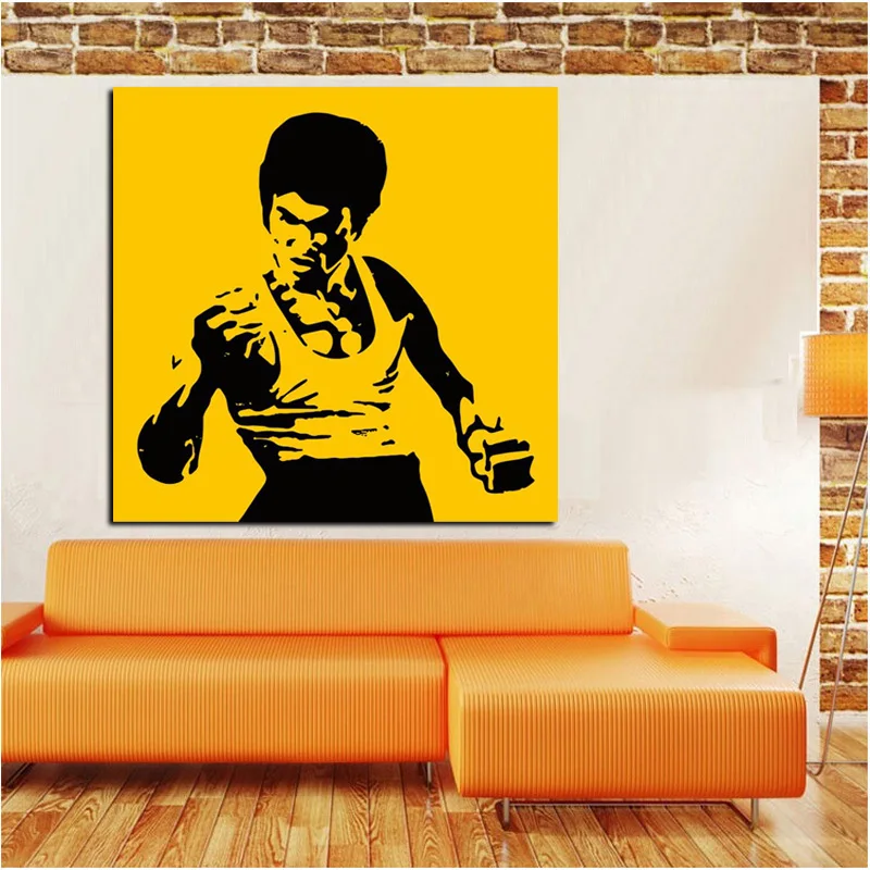 Плакат HD печать знаменитый Брюс Ли Холст Картина кунг фу звезда Настенная