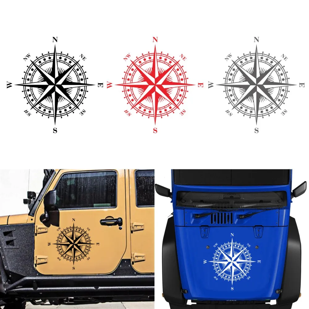 

Doordash 1PCS Mountain Adventurers Car Sticker Compass Graphics Truck Decoration Rv Camper Suv Side Hood Vinyl Auto Accessories