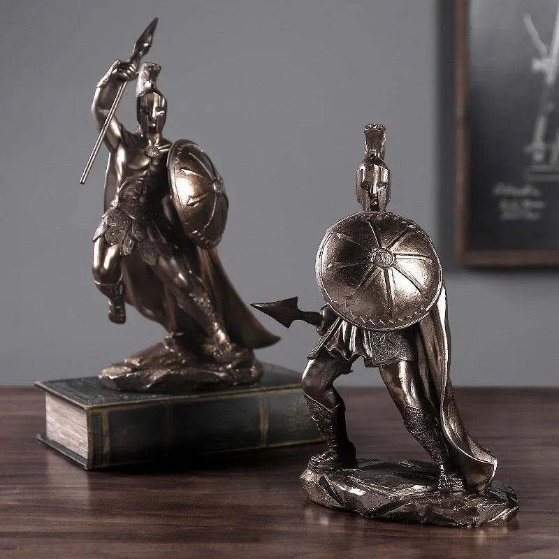 Европейская винтажная греческая спартанская скульптура украшение для дома
